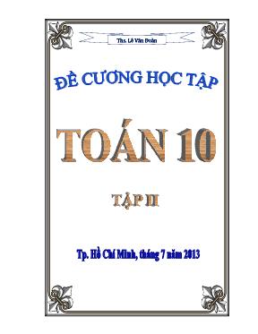 Đề cương học tập Toán 10 - Tập 2